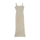 Americo Tavar Crochet Knit Slip Dress