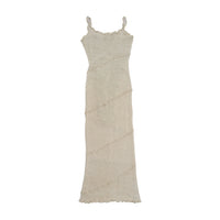 Americo Tavar Crochet Knit Slip Dress