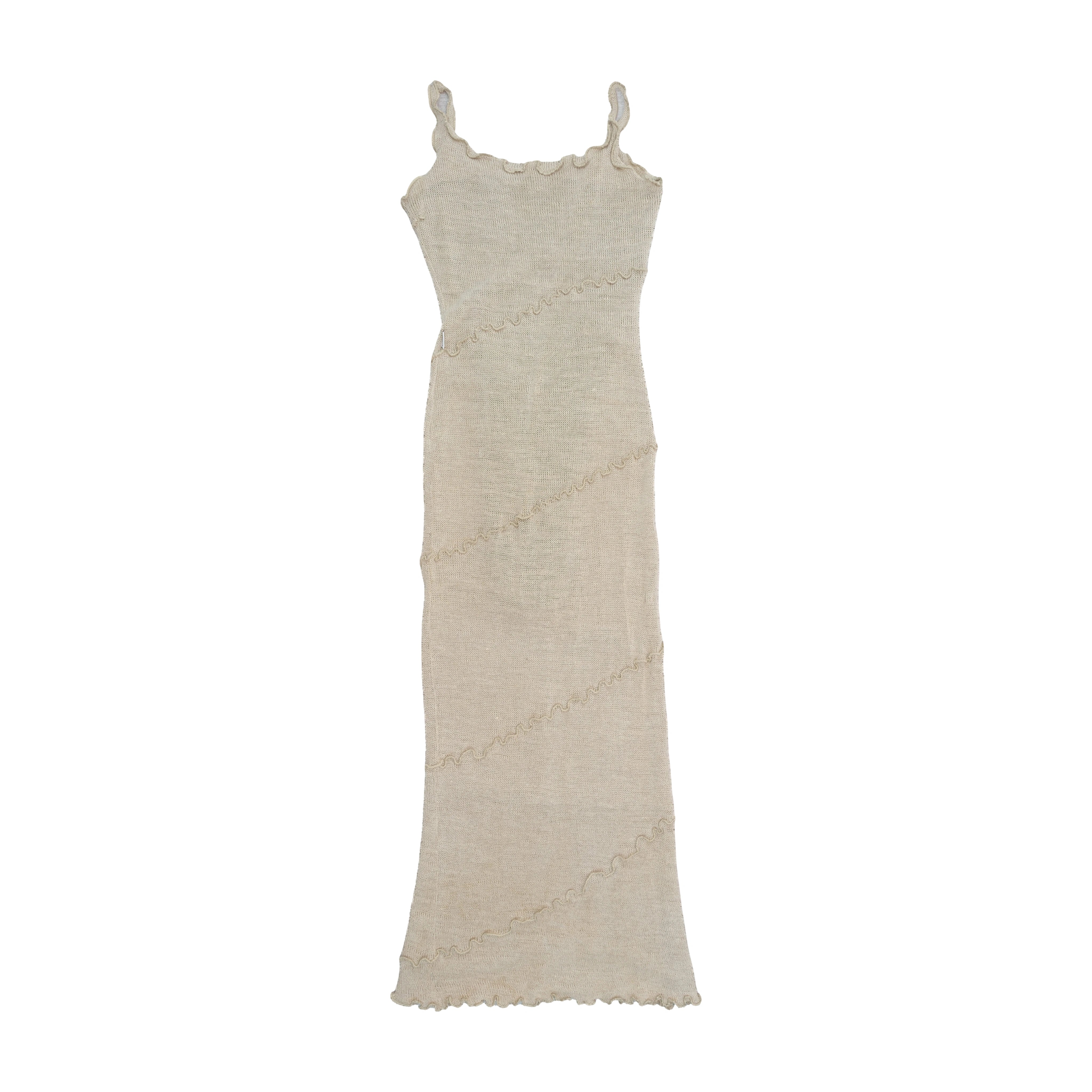 Americo Tavar Crochet Knit Slip Dress