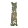 Primo Piano Olive Green Rose Print Sleeveless Maxi Dress