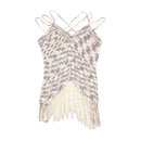 Hua Di Cheng Beaded Crochet Fringe Tank Top
