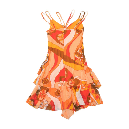 Valtusi Floral Handkerchief Hem Slip Dress