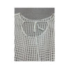 Vintage Open-Knit Grid Pattern Long-Sleeve Midi Dress