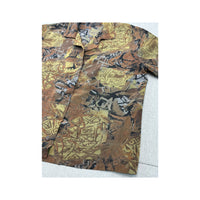 Camp Collar Abstract Print Button Up Shirt