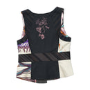 St-Martins Patchwork Belted Sleeveless Blouse (repriced)