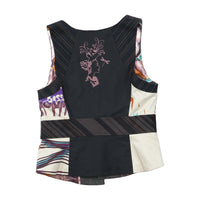 St-Martins Patchwork Belted Sleeveless Blouse (repriced)