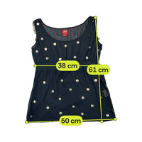 Miss Sixty Embellished Sheer Cotton Tank Top