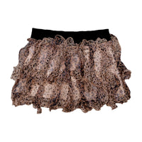 Patrizia Pepe Leopard Print Ruffle Mini Skirt