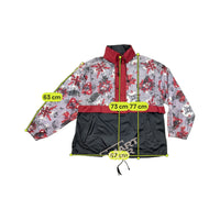 Abstract Print Colorblock Pullover Jacket