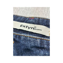 Mini saia Extyn Jeans em ganga com Costuras Contrastantes