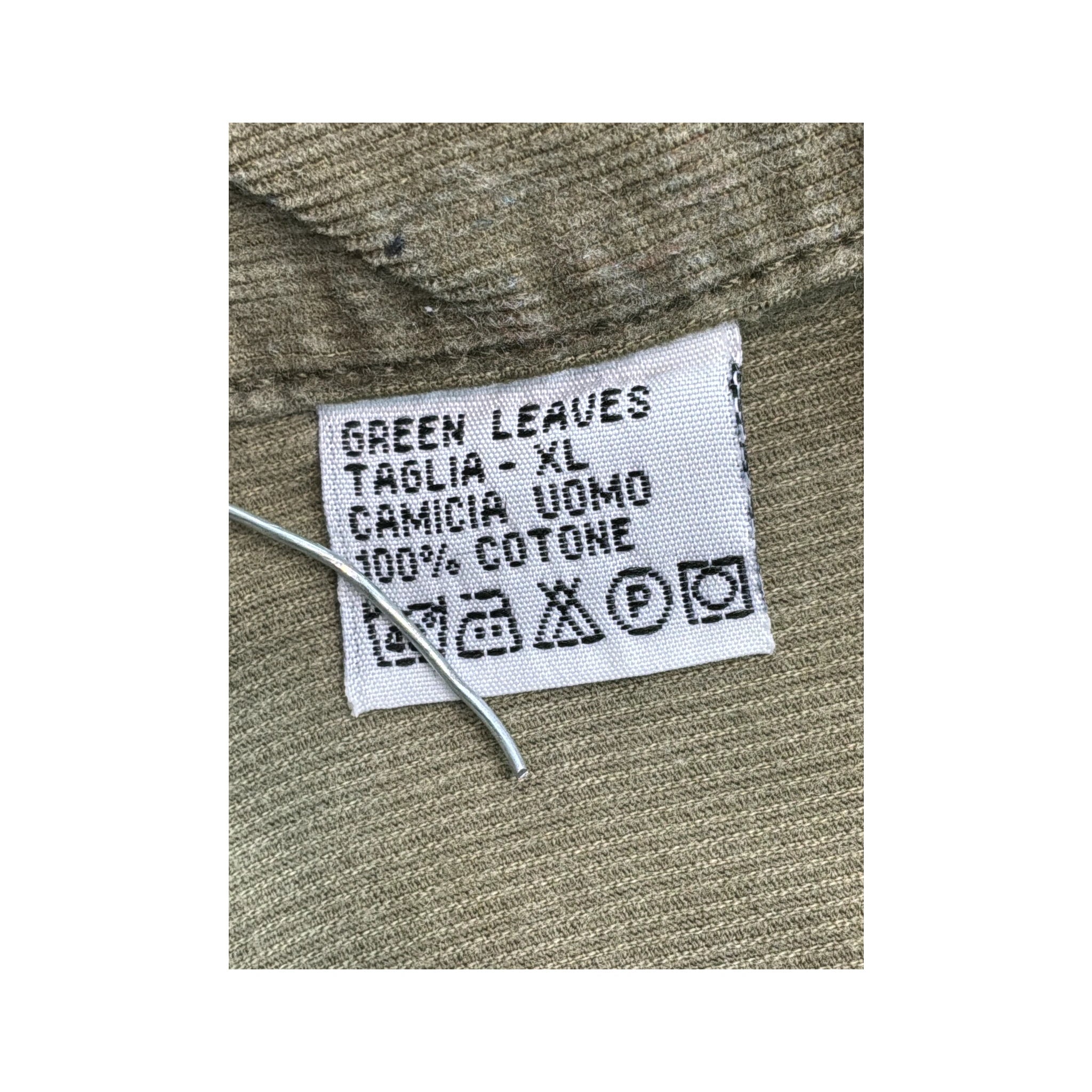 Green Leaves Olive Cotton Corduroy Button-Down Shirt