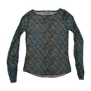 Mexx Sheer Abstract Print Long Sleeve Blouse