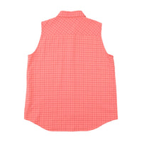 Royal Robbins Red Plaid Sleeveless Button-Up Shirt
