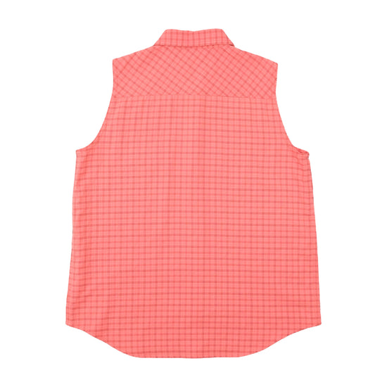 Royal Robbins Red Plaid Sleeveless Button-Up Shirt