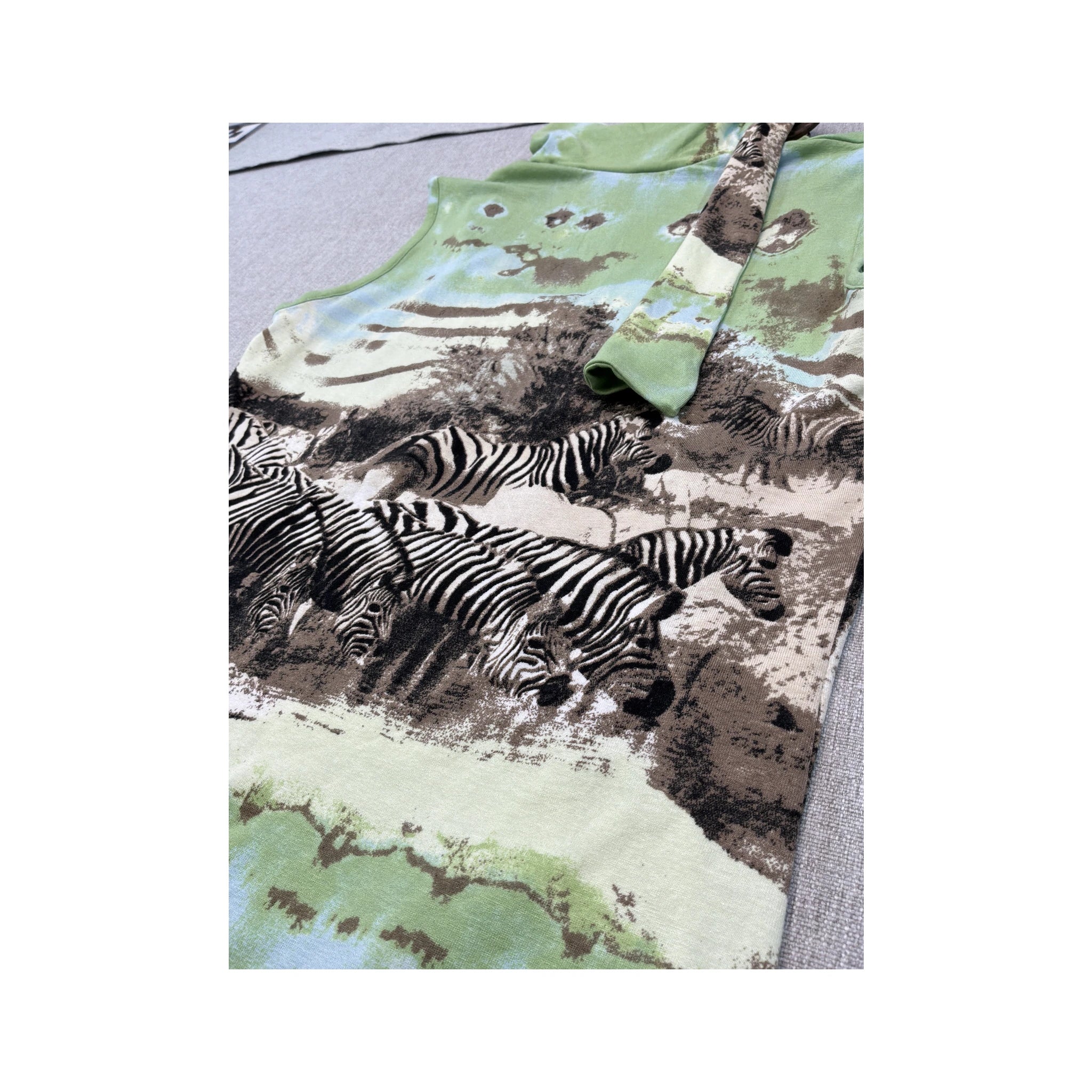 Deliziosa Zebra Print Tie Neck Tank Top