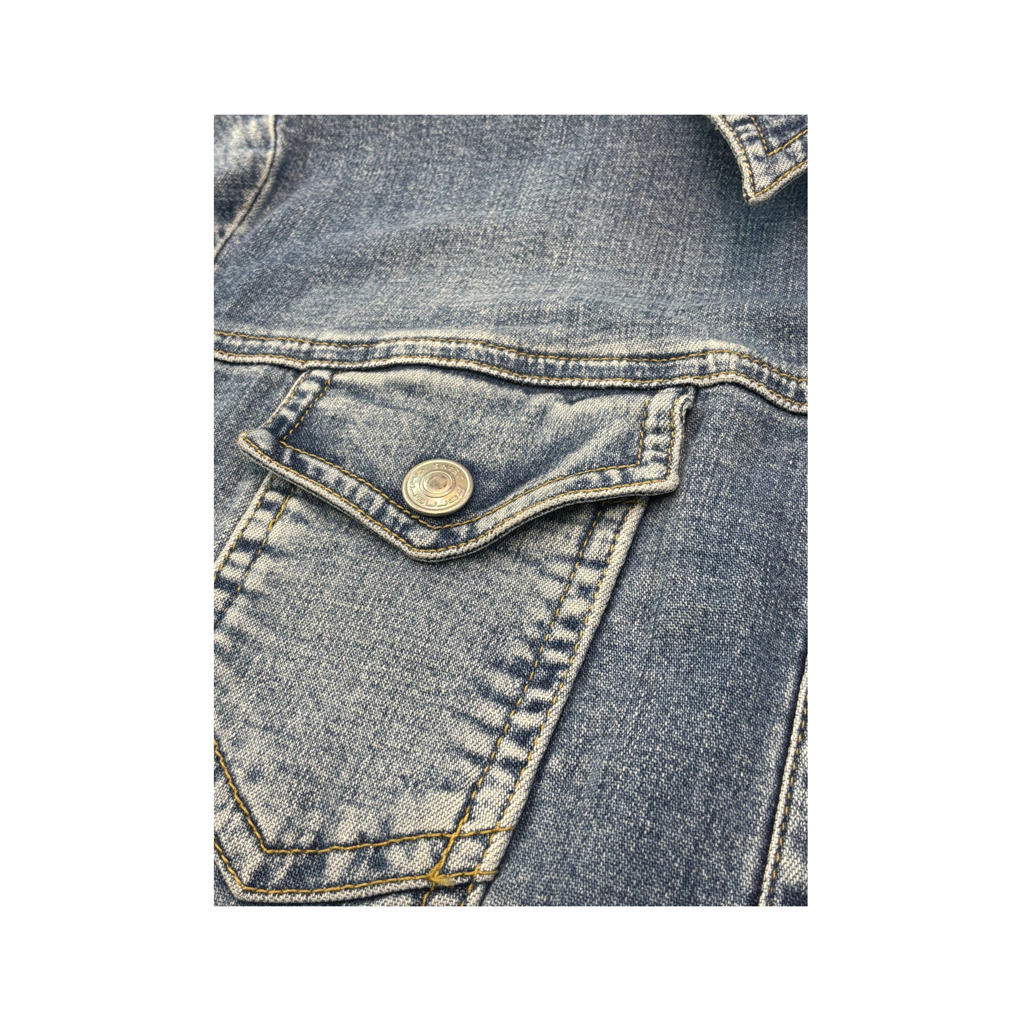 Vintage Fornarina Fitted Denim Snap Front Jacket Shirt