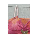 Y2K Pink Orange Sheer Handkerchief Hem Tank Top