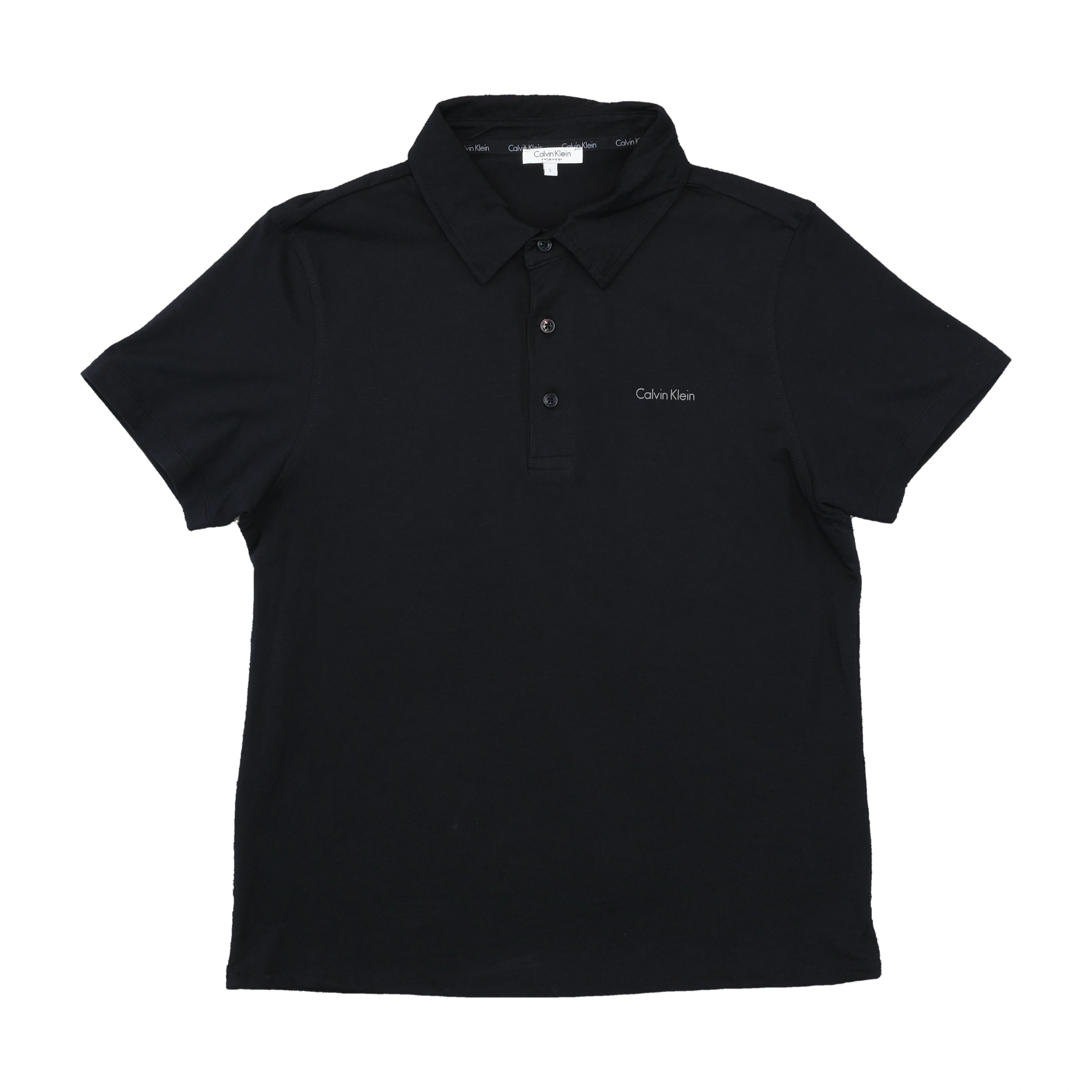 Polo Calvin Klein preto com logótipo