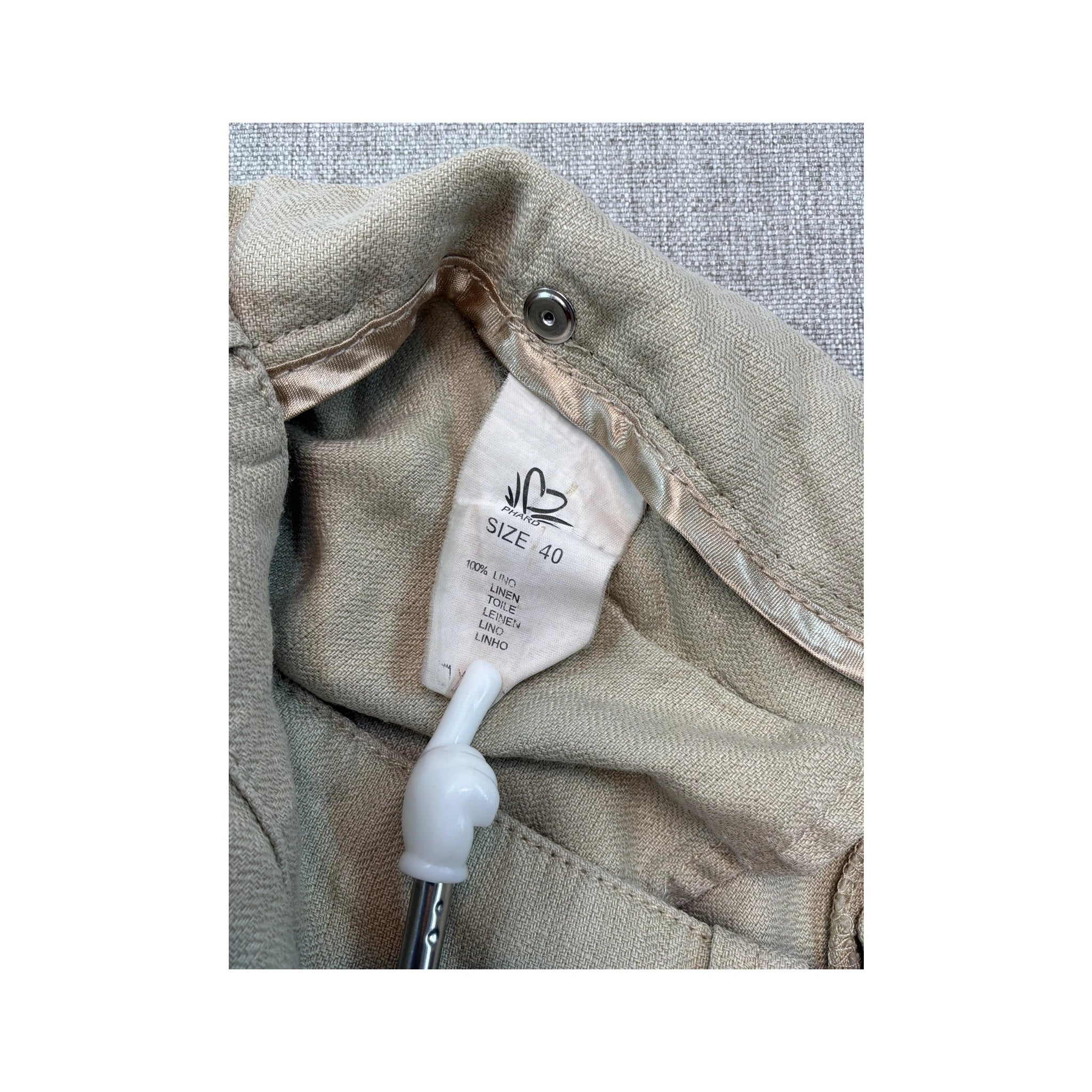 Phard Sequin Logo Wide Leg Linen Pants