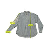 Green Leaves Gingham Plaid Button-Down Cotton Shirt