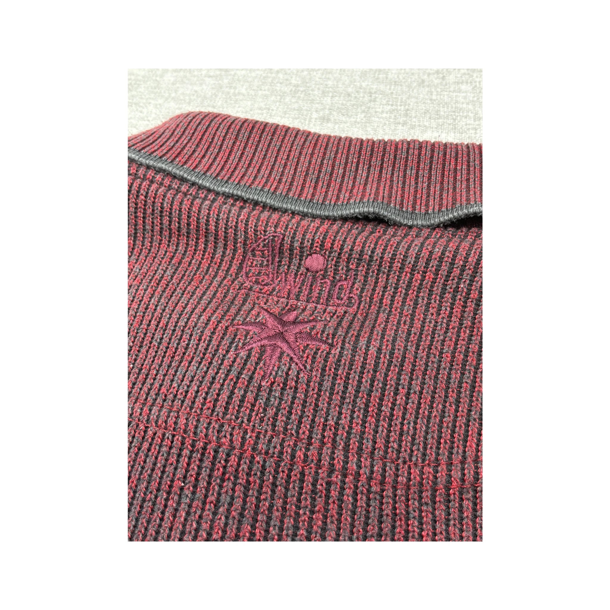 Limited Edition Vintage Cotton Blend Rib Knit Collared Sweater