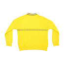 Vintage Yellow Rib Knit Striped Mock Neck Sweater