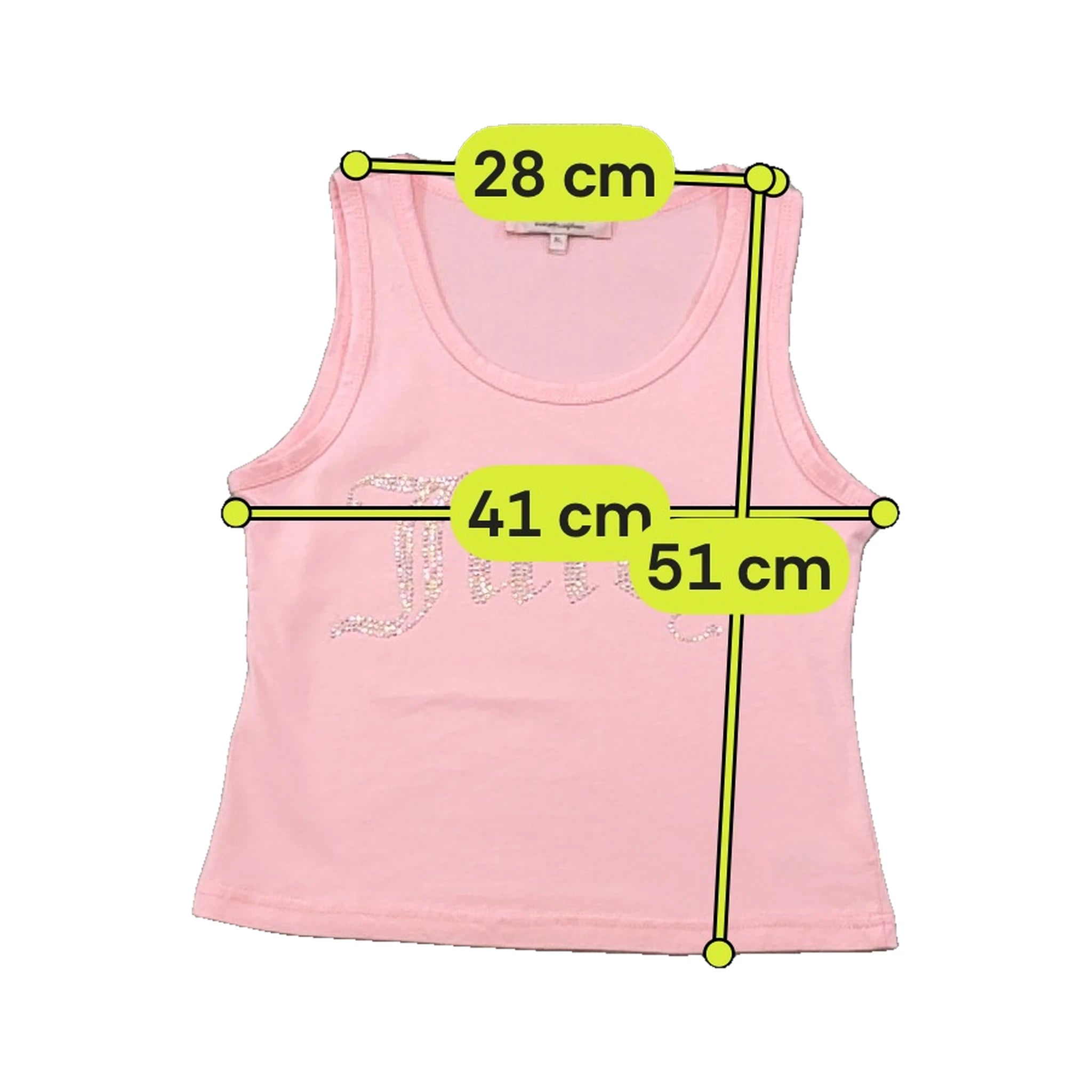Juicy Couture Rhinestone Logo Pink Cotton Blend Tank Top