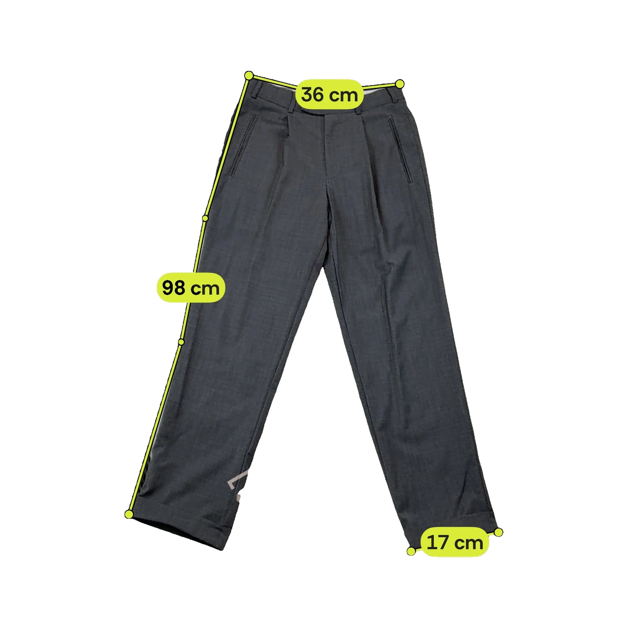 Vince Charcoal Pleated Cuffed Trousers
