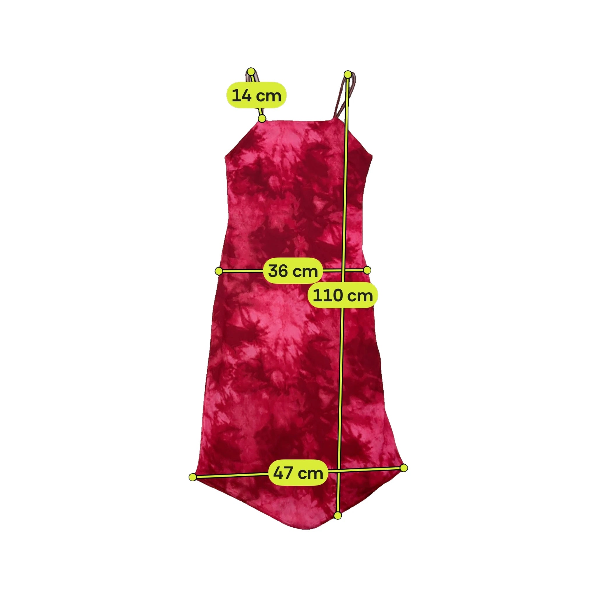 Reds Pink Tie Dye Strappy Midi Dress