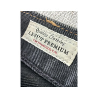 Levi's 501 Washed Black Stretch Cotton Straight Leg Jeans