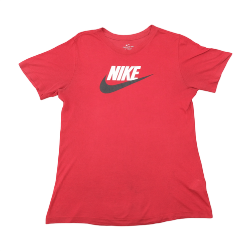 Nike Red Logo Graphic Cotton T-Shirt