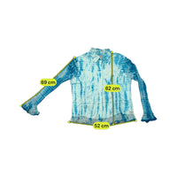 Marlboro Classics Tie Dye Ruffle Hem Button Up Shirt