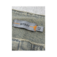 Mitequi Distressed Panel Flare Jeans