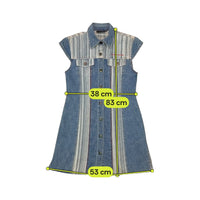 Maui and Wowie Striped Denim Cotton Mini Dress