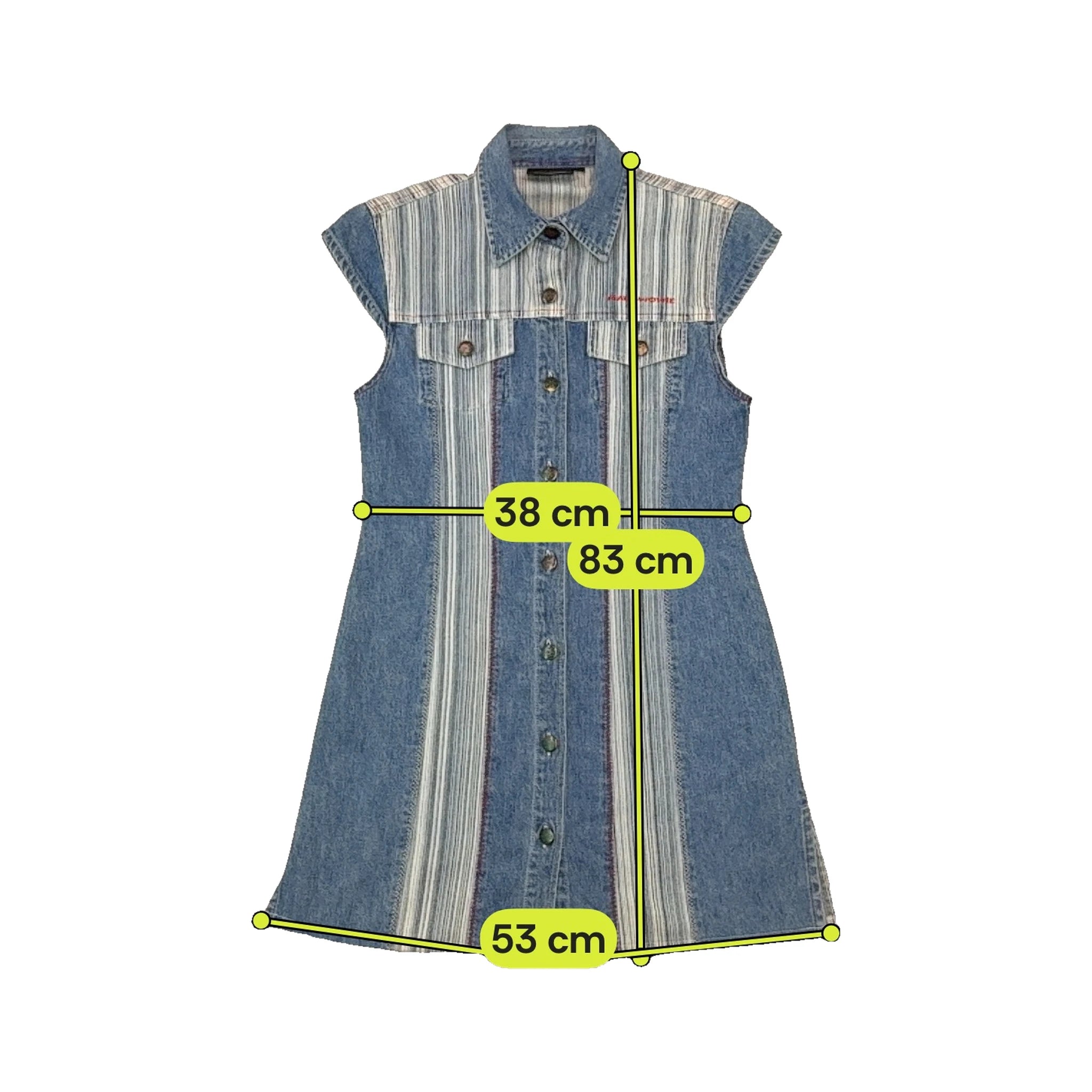 Maui and Wowie Striped Denim Cotton Mini Dress