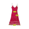 Vestido Lingerie AA Milano Belle Marie rosa com Acabamento em Rede de Leopardo