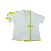 Vintage White Short Sleeve Fleece Polo Shirt with Chest Pocket
