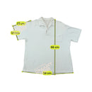 Vintage White Short Sleeve Fleece Polo Shirt with Chest Pocket