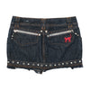 Nine Lives Studded Zip Front Denim Mini Skirt