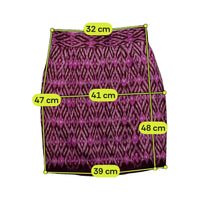 Vintage Handwoven Purple Thai Mudmee Ikat Pencil Skirt