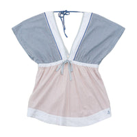 Replay Patchwork Plaid Deep V Blouse