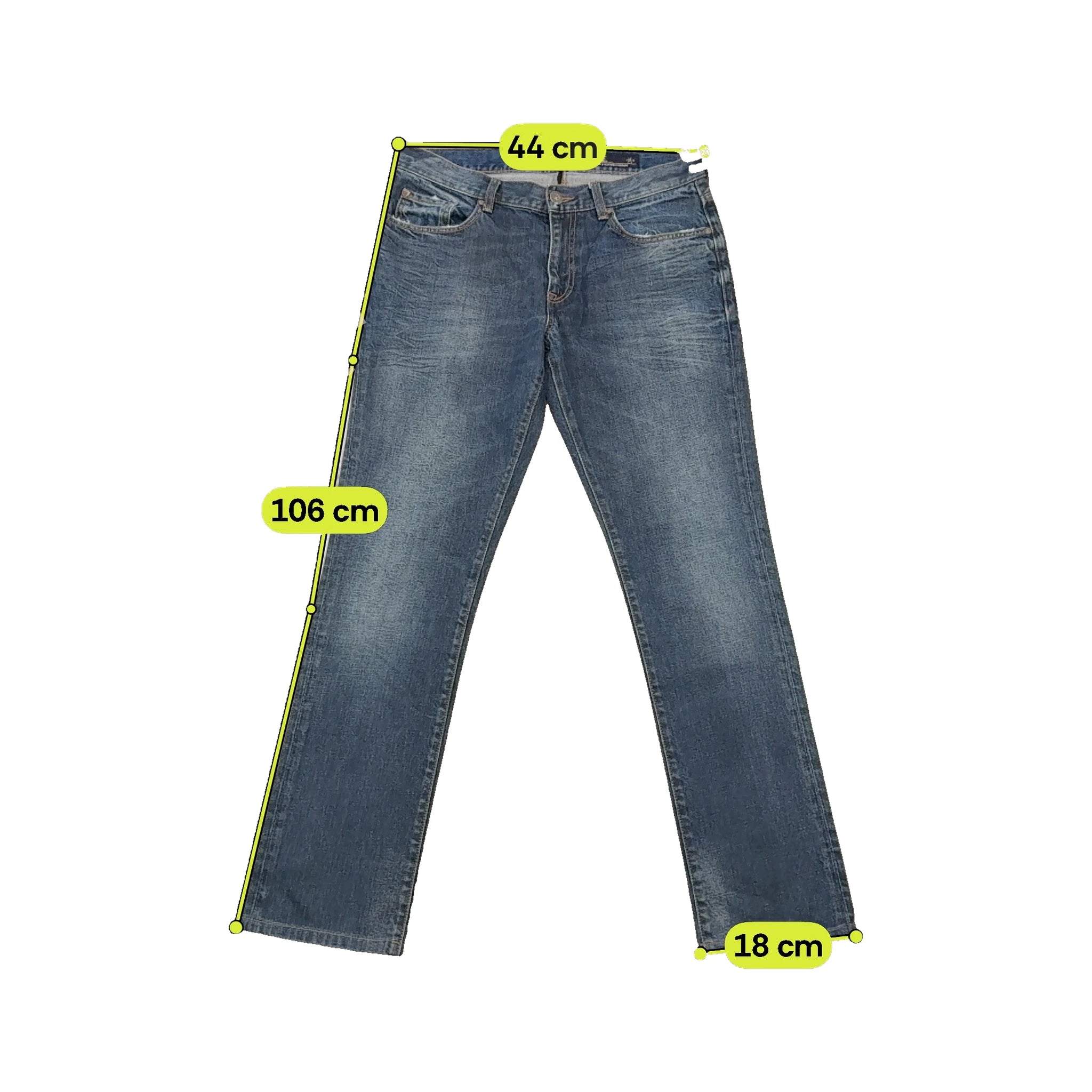 Rifle Faded Blue Cotton Straight Leg Jeans