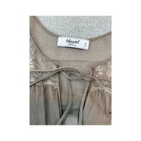 Blugirl by Blumarine Beige Tiered Lace Trim Silk Dress