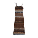 LuLu H'h Boho Stripe Tie-Dye Print Slip Dress