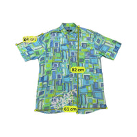 Kingfield Abstract Geometric Print Short Sleeve Button Up Shirt