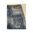 Diesel Distressed Repaired Washed Blue Cotton Denim Jeans