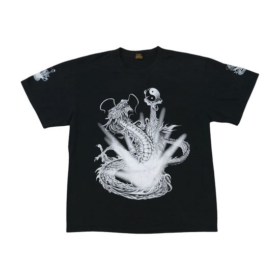 Spirit Dragon Yin-Yang Graphic Cotton T-Shirt