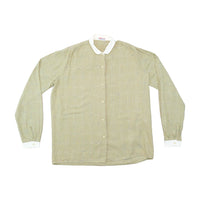 1a Eleganza Plaid Print Contrast Collar Button Up Shirt