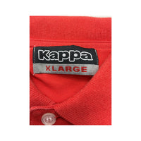 Polo Kappa em piqué de algodão vermelho com logótipo