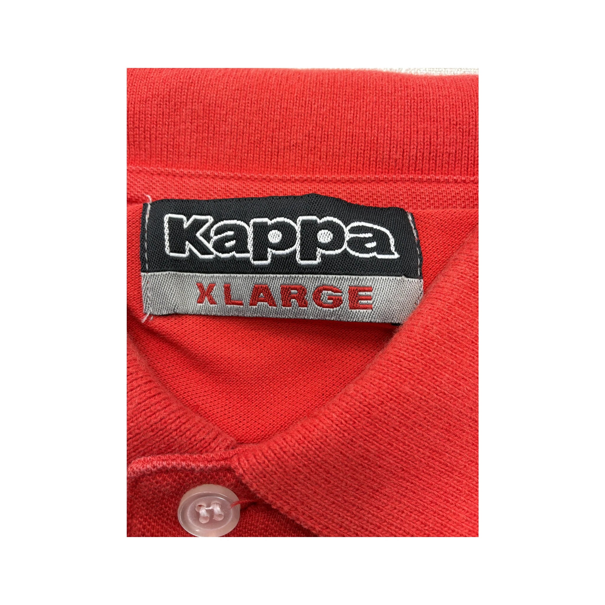 Polo Kappa em piqué de algodão vermelho com logótipo